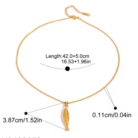Waterproof Gold Sardine Necklace Coastal Fish Pendant for Summer Outfits PRETTY - Picture 12 of 12